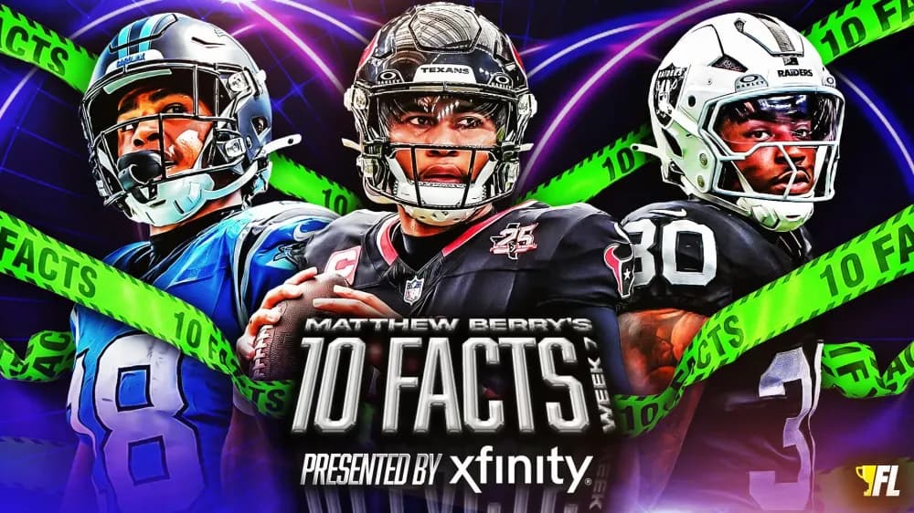 Matthew Berry's 10 Facts For Week 7 Fantasy Football: C.J. Stroud, Jalen Coker & More